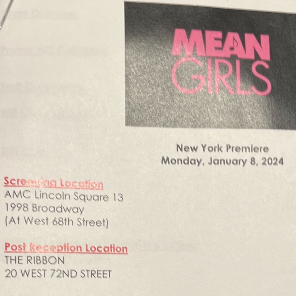 Means Girls Bundle: NY World Premiere Tics, Poster Playbill Lindsay BONUS 1/24 - Picture 14 of 16